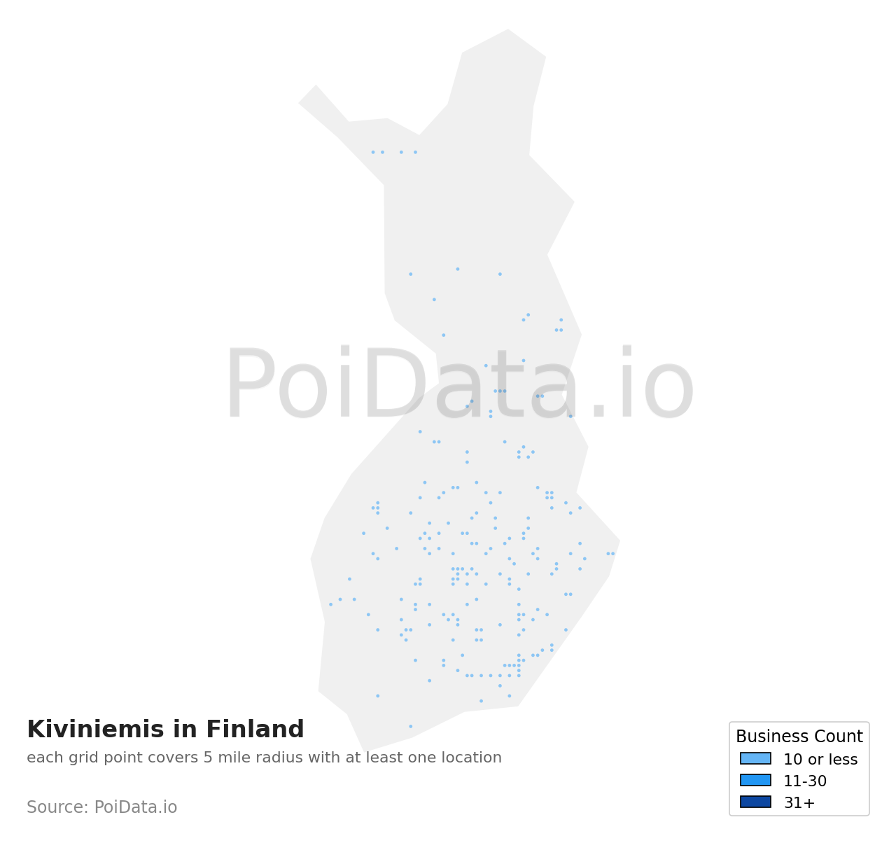 Kiviniemi density map for Finland
