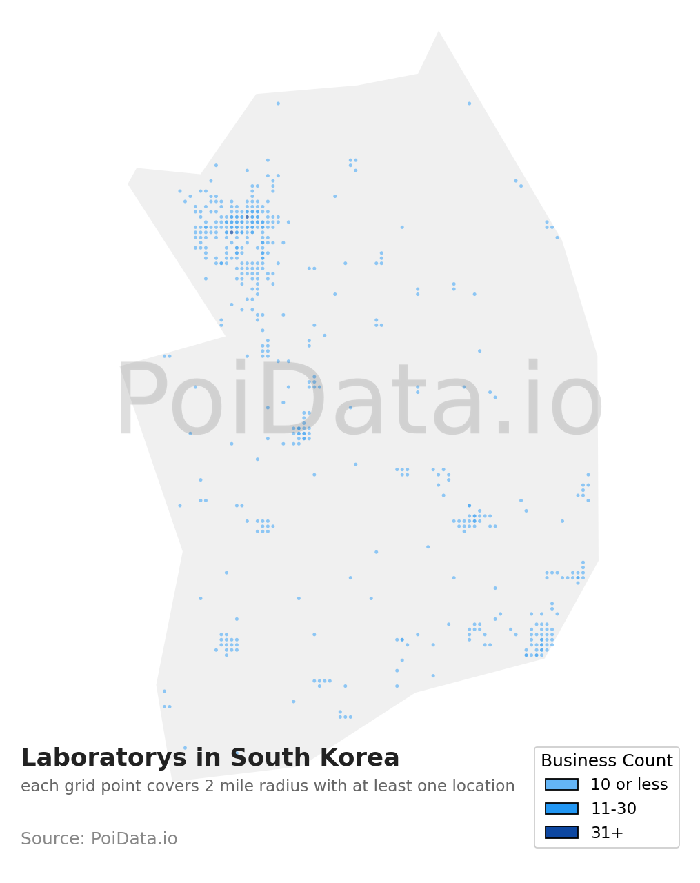 Laboratory density map for South Korea