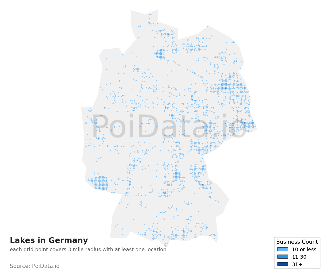 Lake density map for Germany