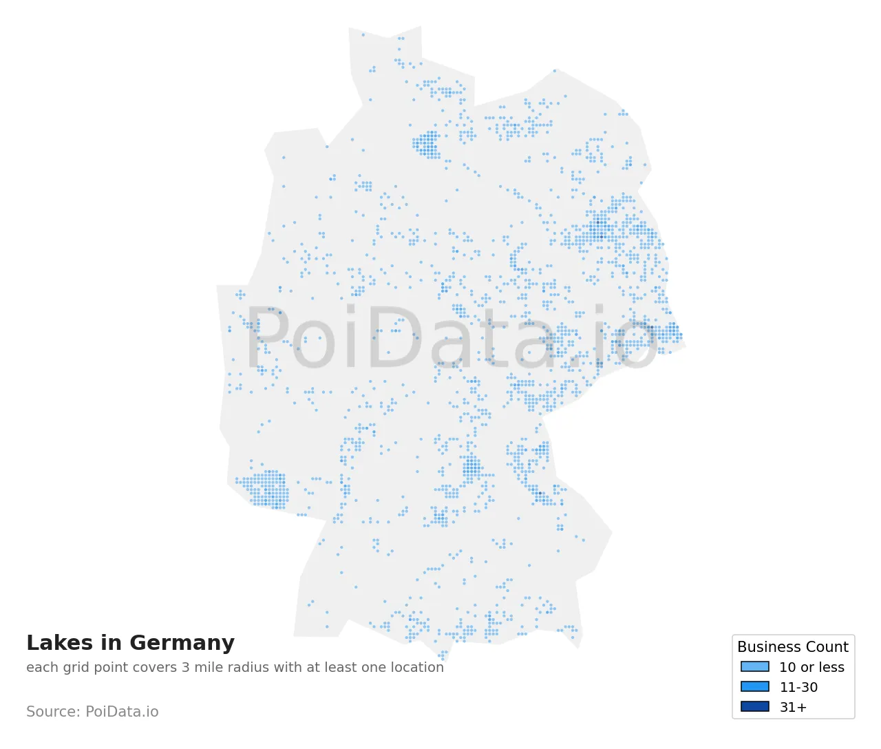 Lake density map for Germany