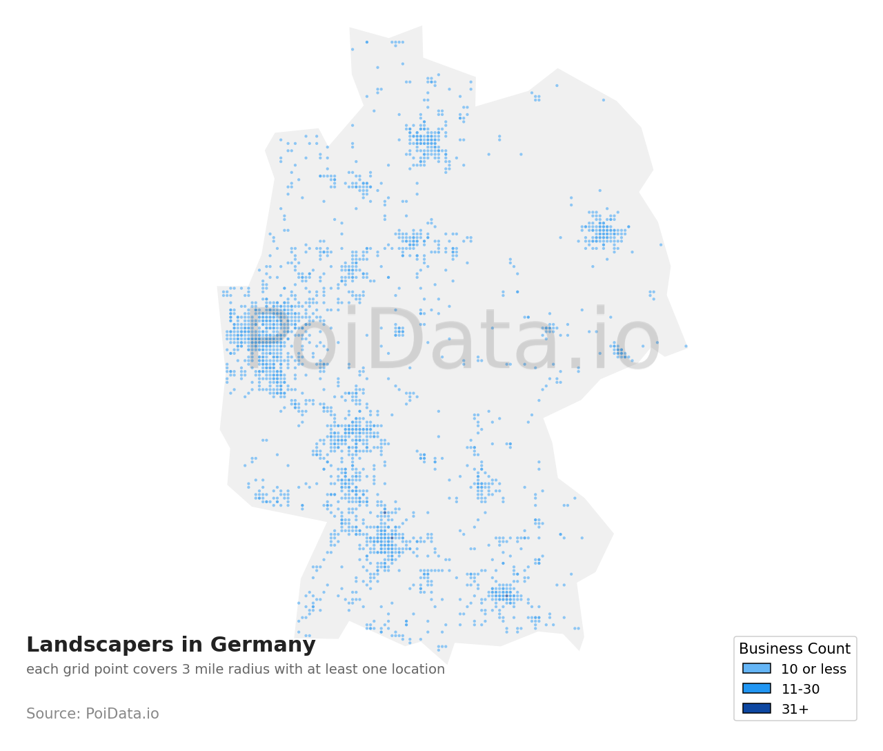 Landscaper density map for Germany