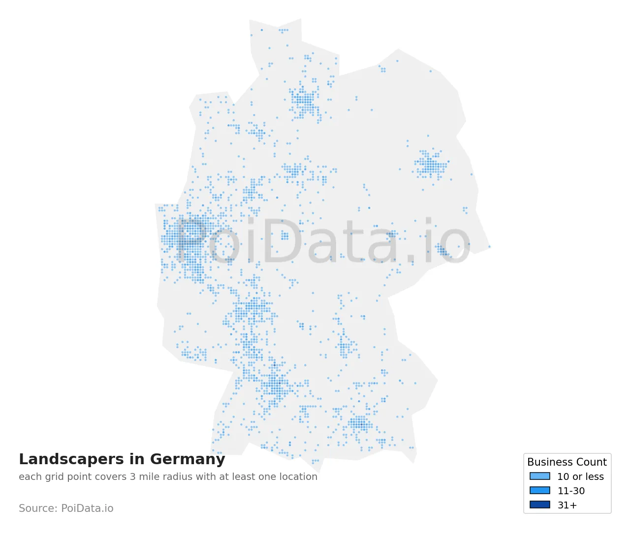 Landscaper density map for Germany