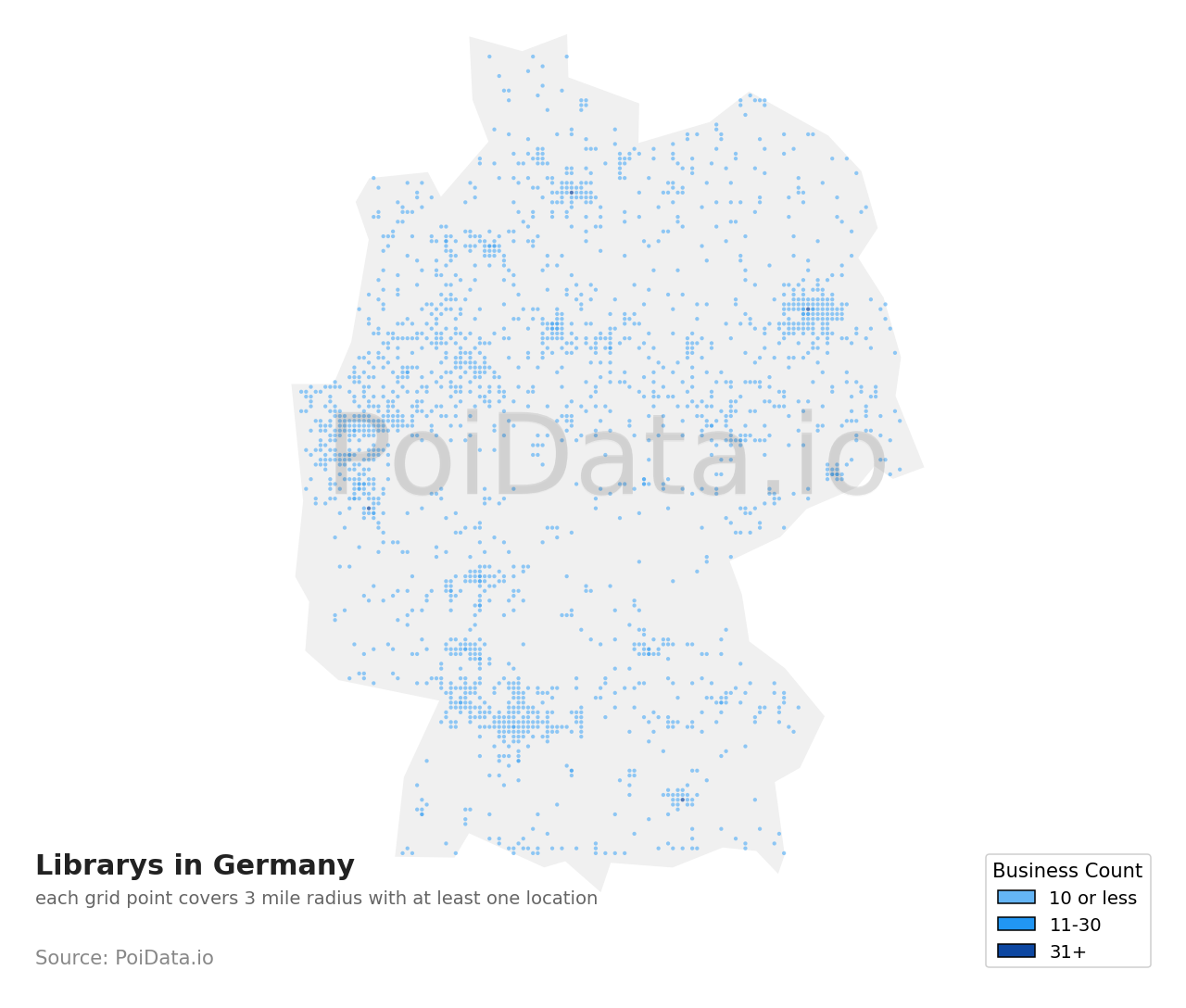 Library density map for Germany