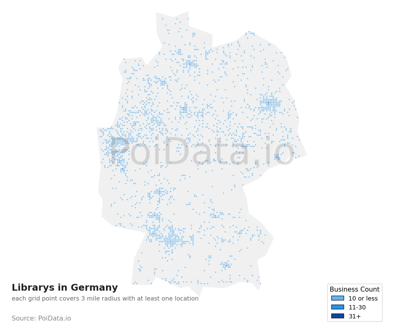 Library density map for Germany