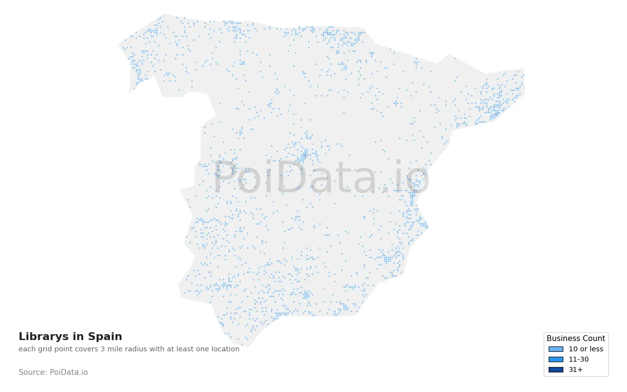 Library density map for Spain