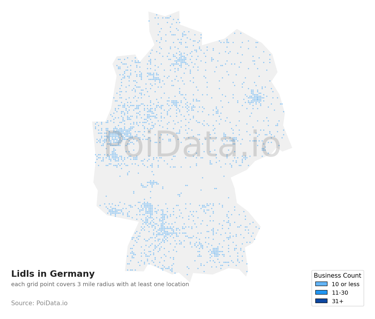 Lidl density map for Germany