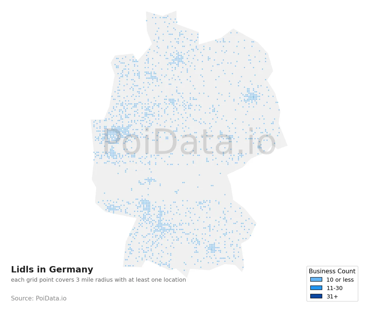 Lidl density map for Germany