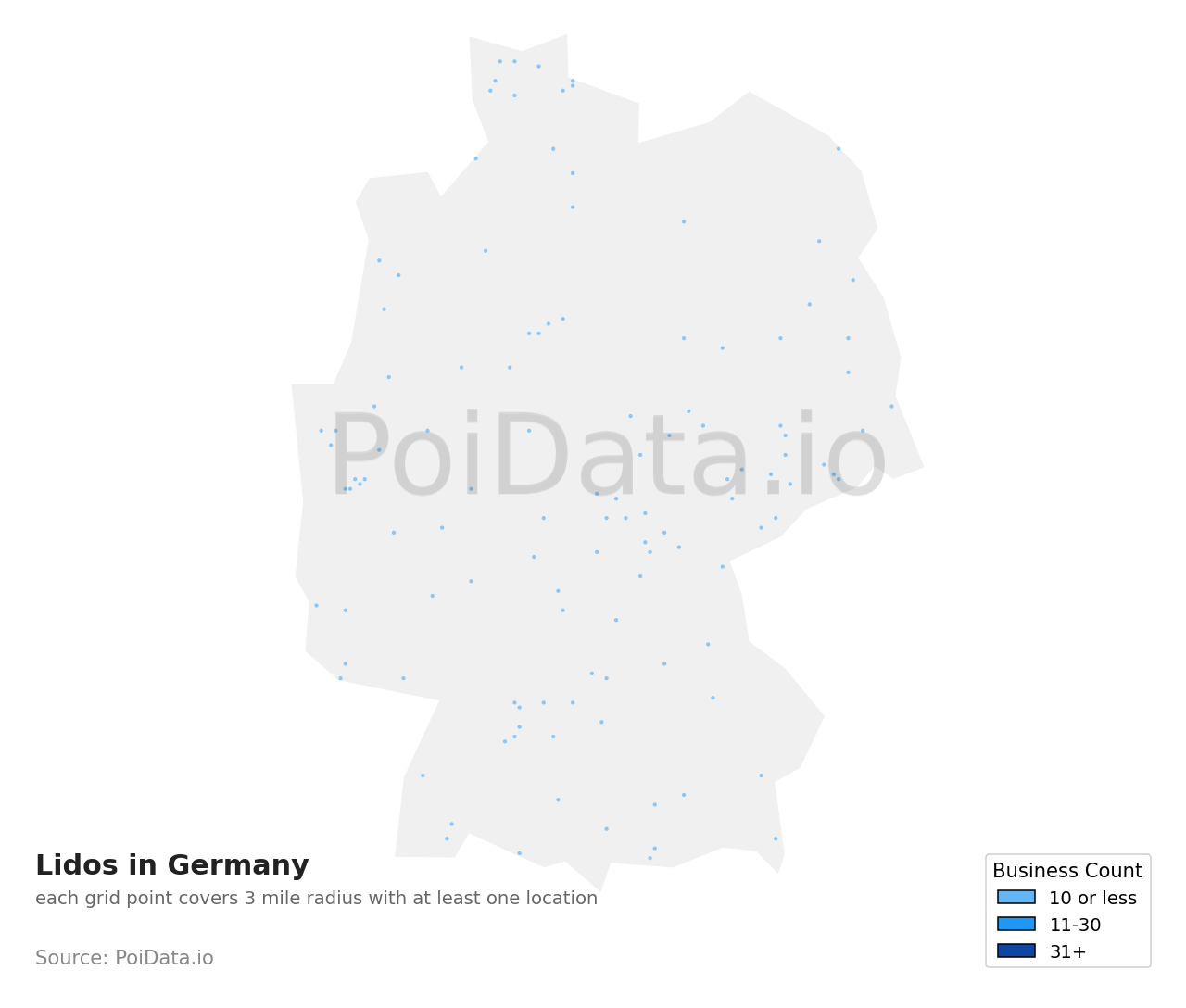 Lido density map for Germany