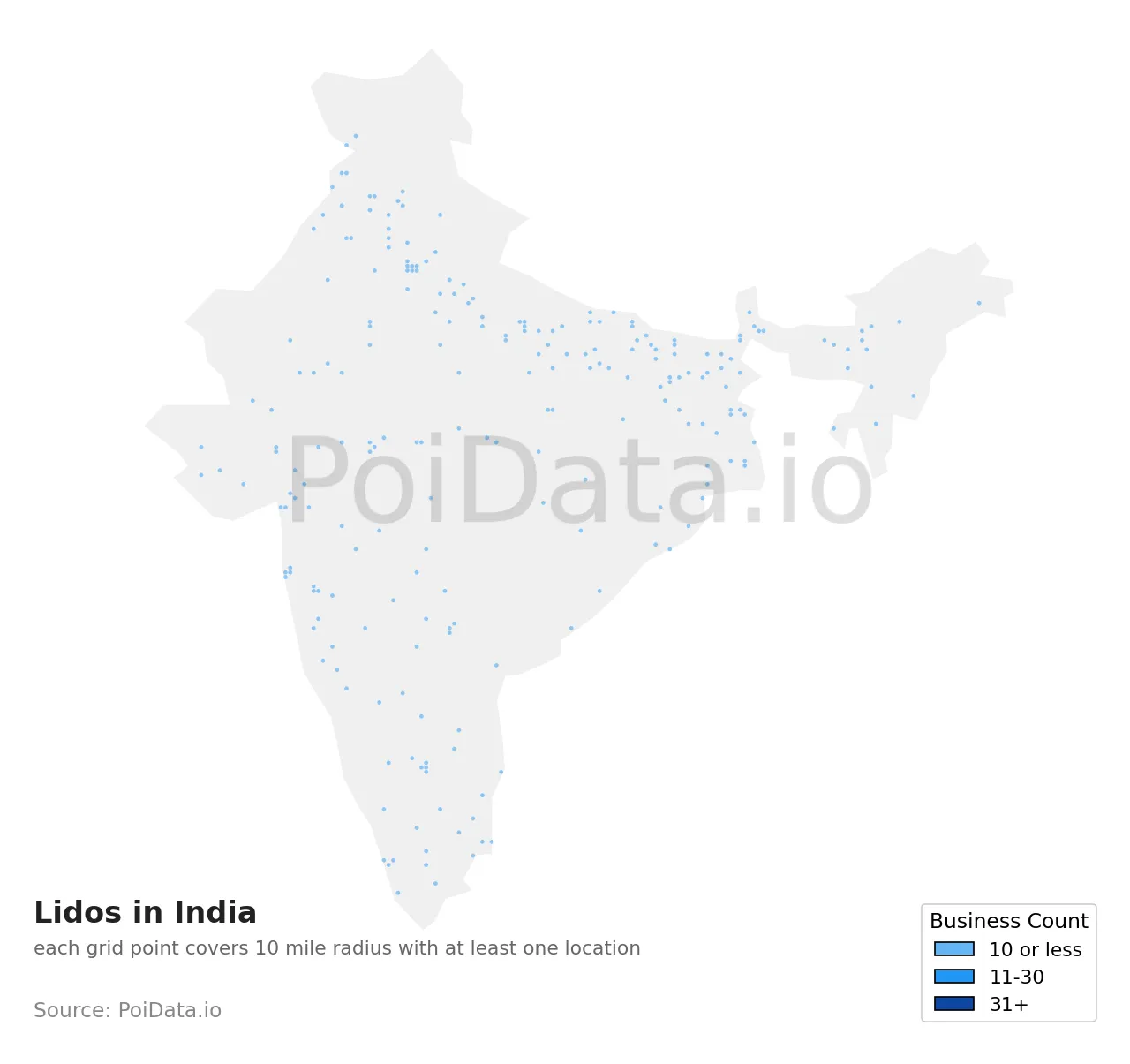 Lido density map for India