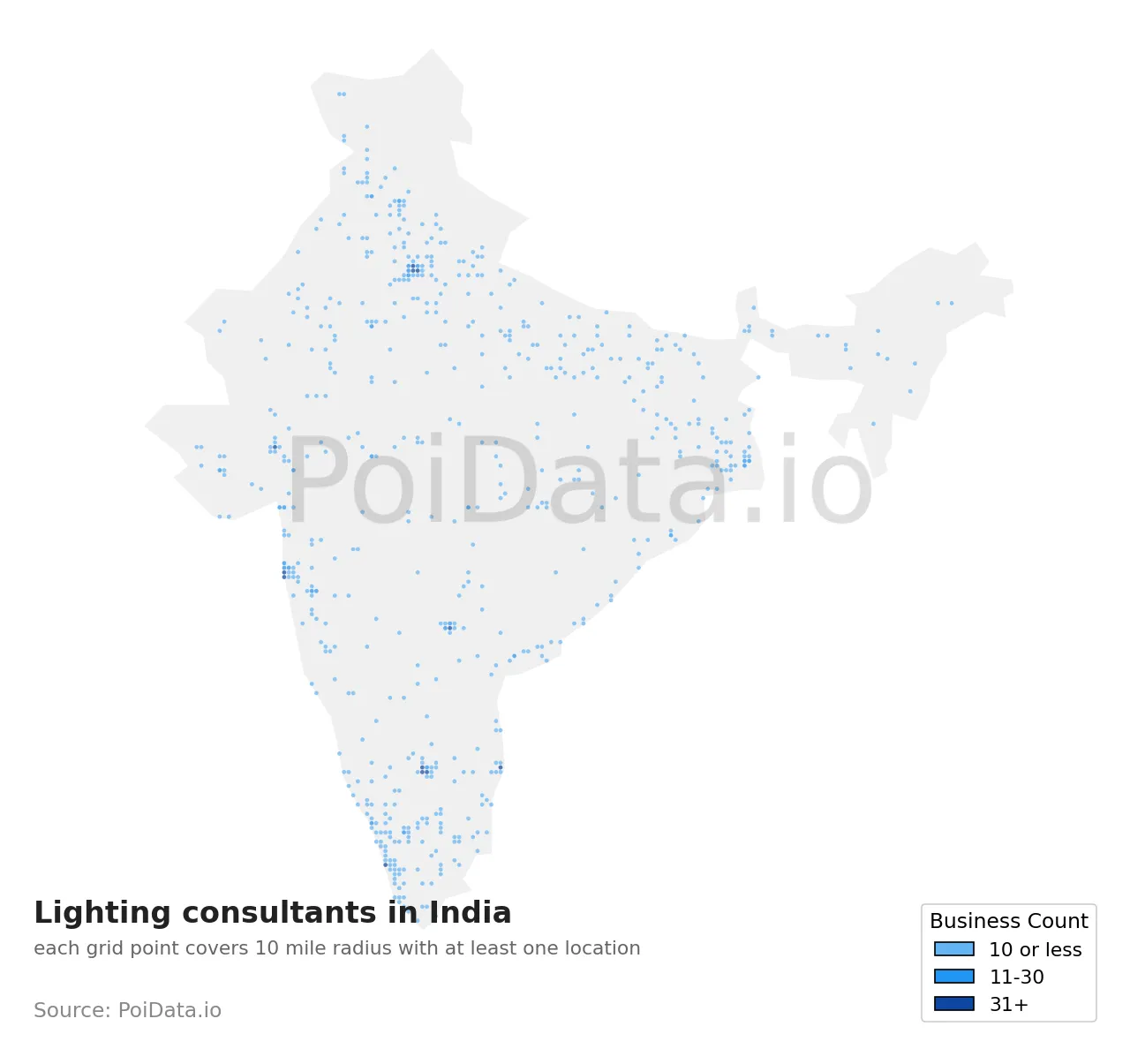 Lighting consultant density map for India