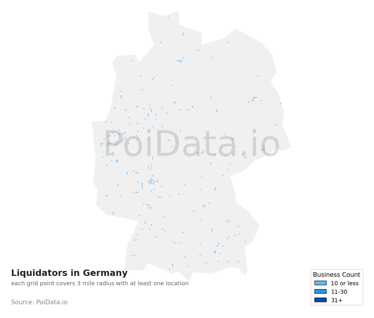 Liquidator density map for Germany