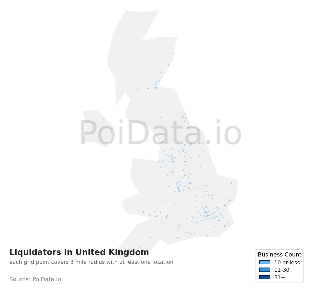 Liquidator density map for United Kingdom
