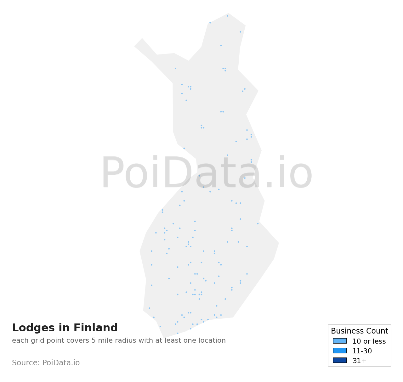 Lodge density map for Finland