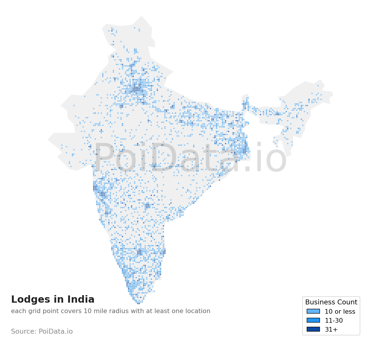 Lodge density map for India