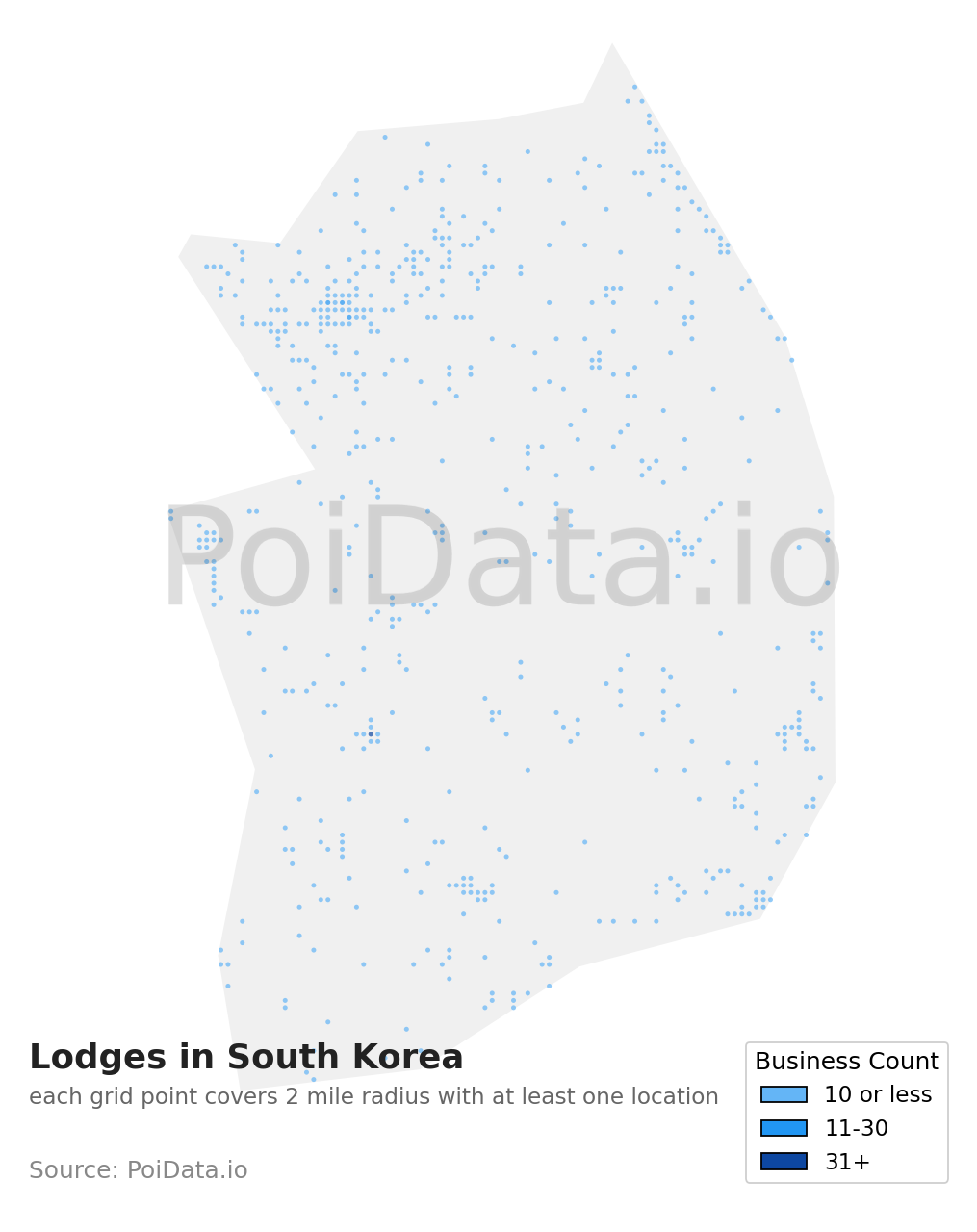 Lodge density map for South Korea