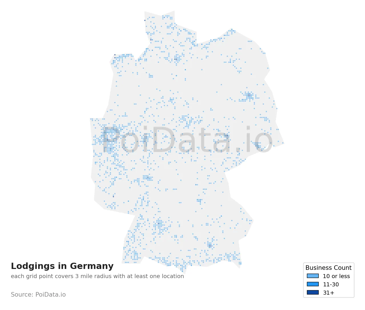 Lodging density map for Germany