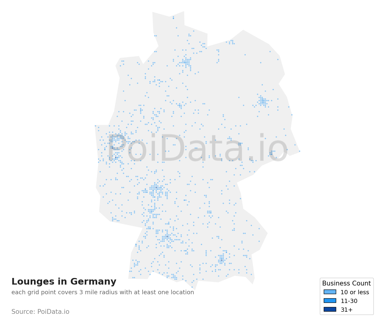 Lounge density map for Germany