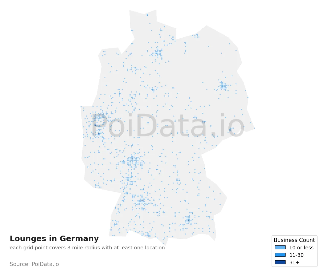 Lounge density map for Germany