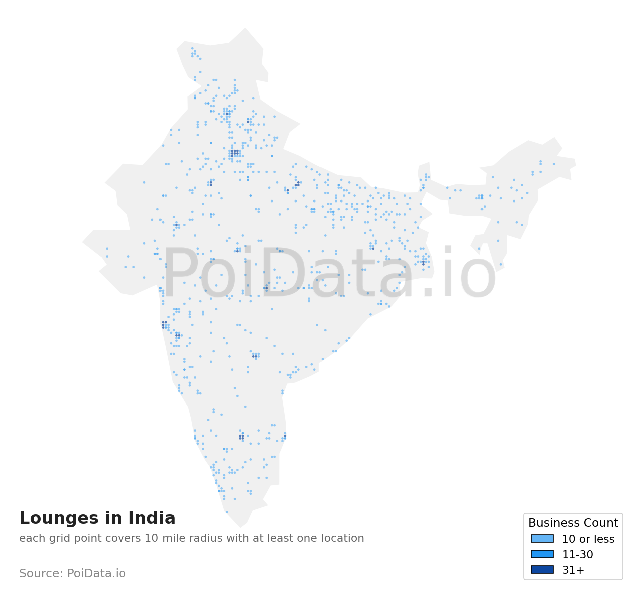 Lounge density map for India