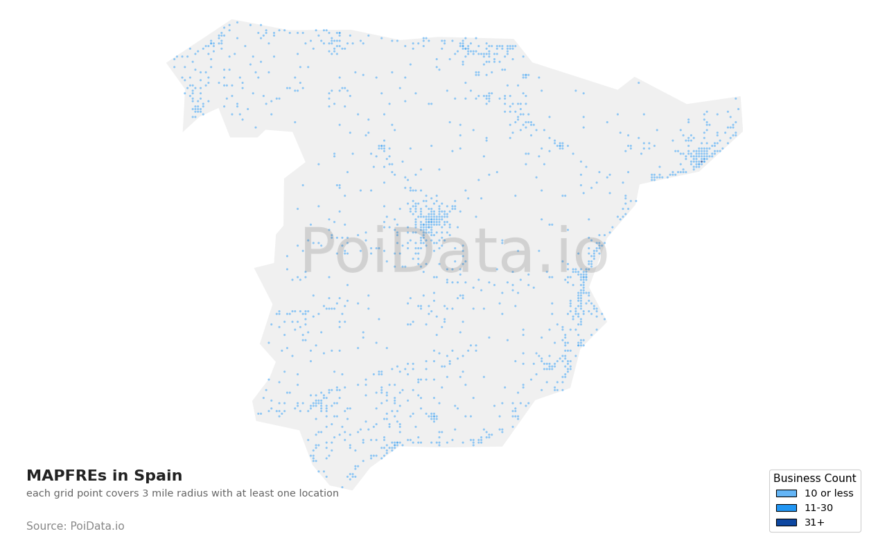 MAPFRE density map for Spain