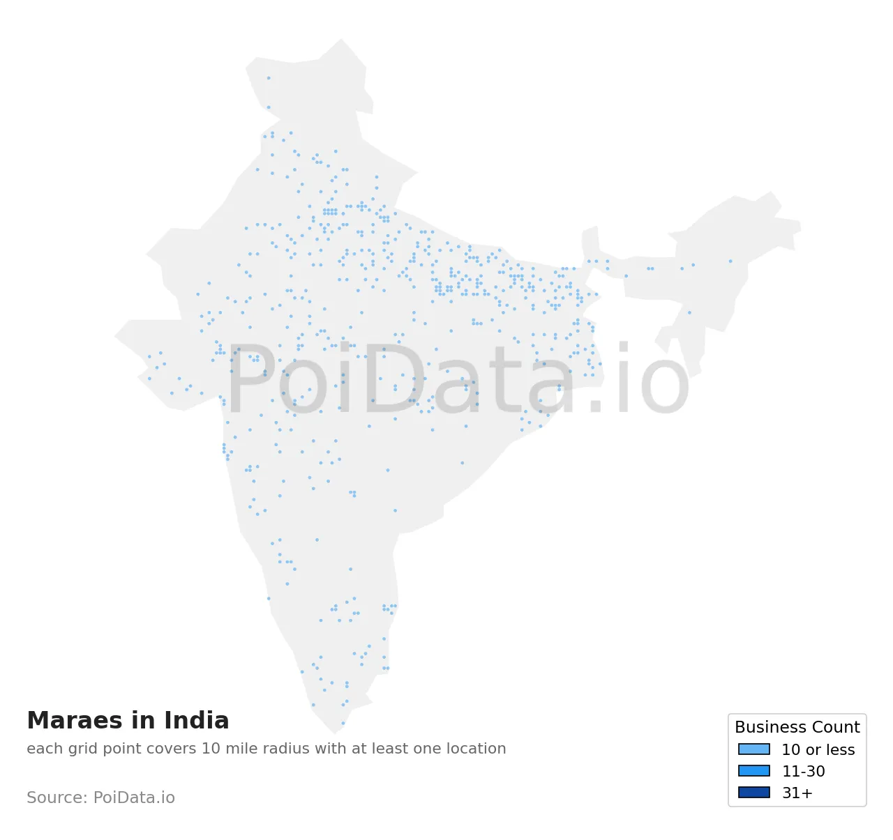 Marae density map for India