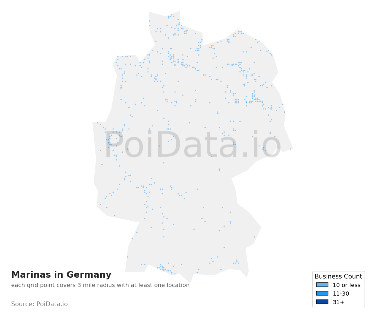 Marina density map for Germany