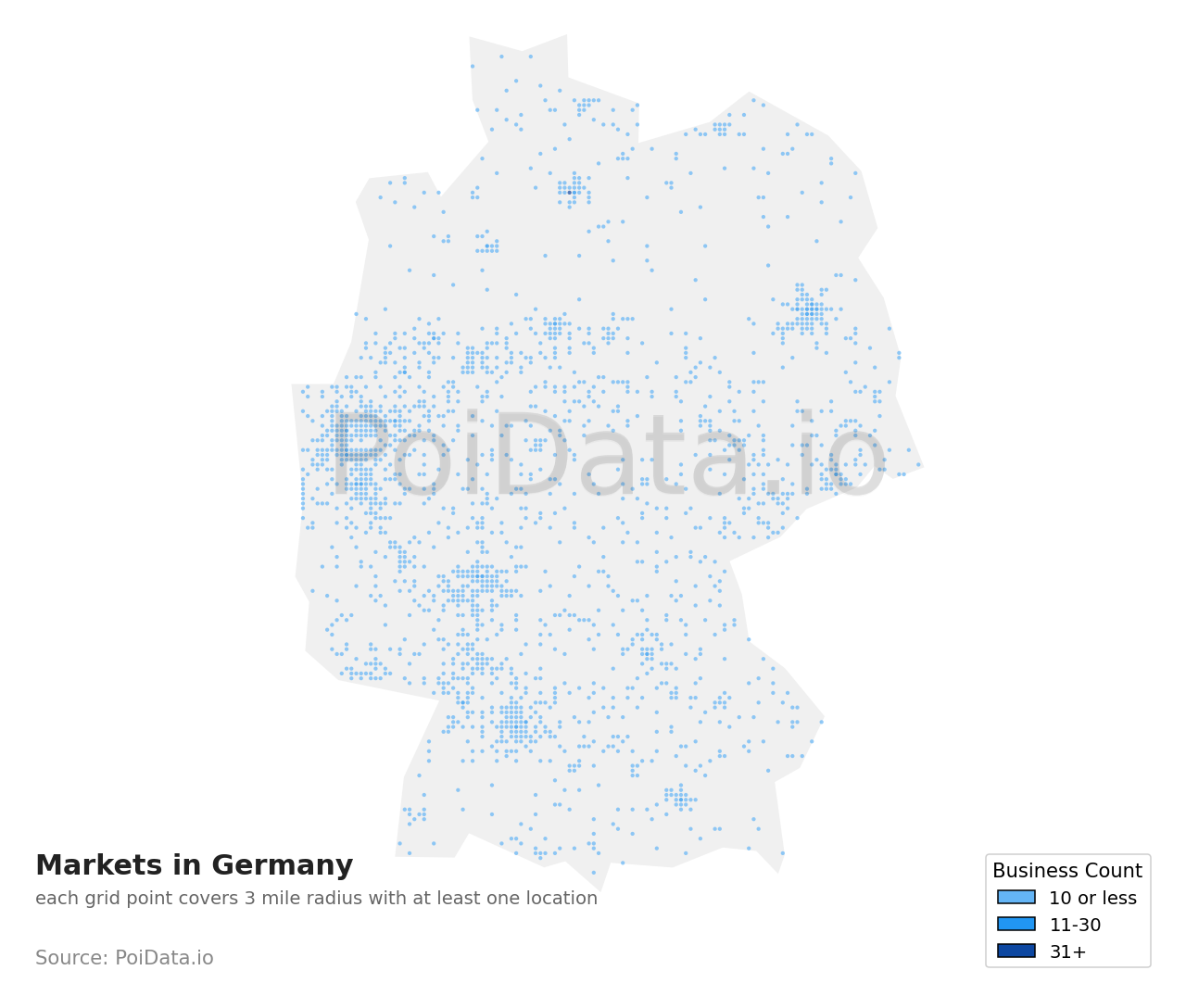 Market density map for Germany