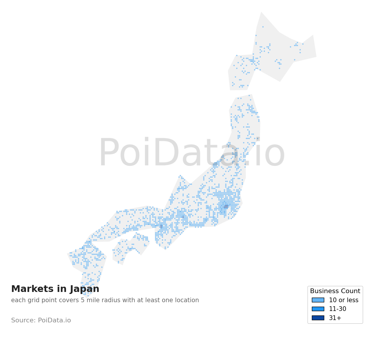 Market density map for Japan