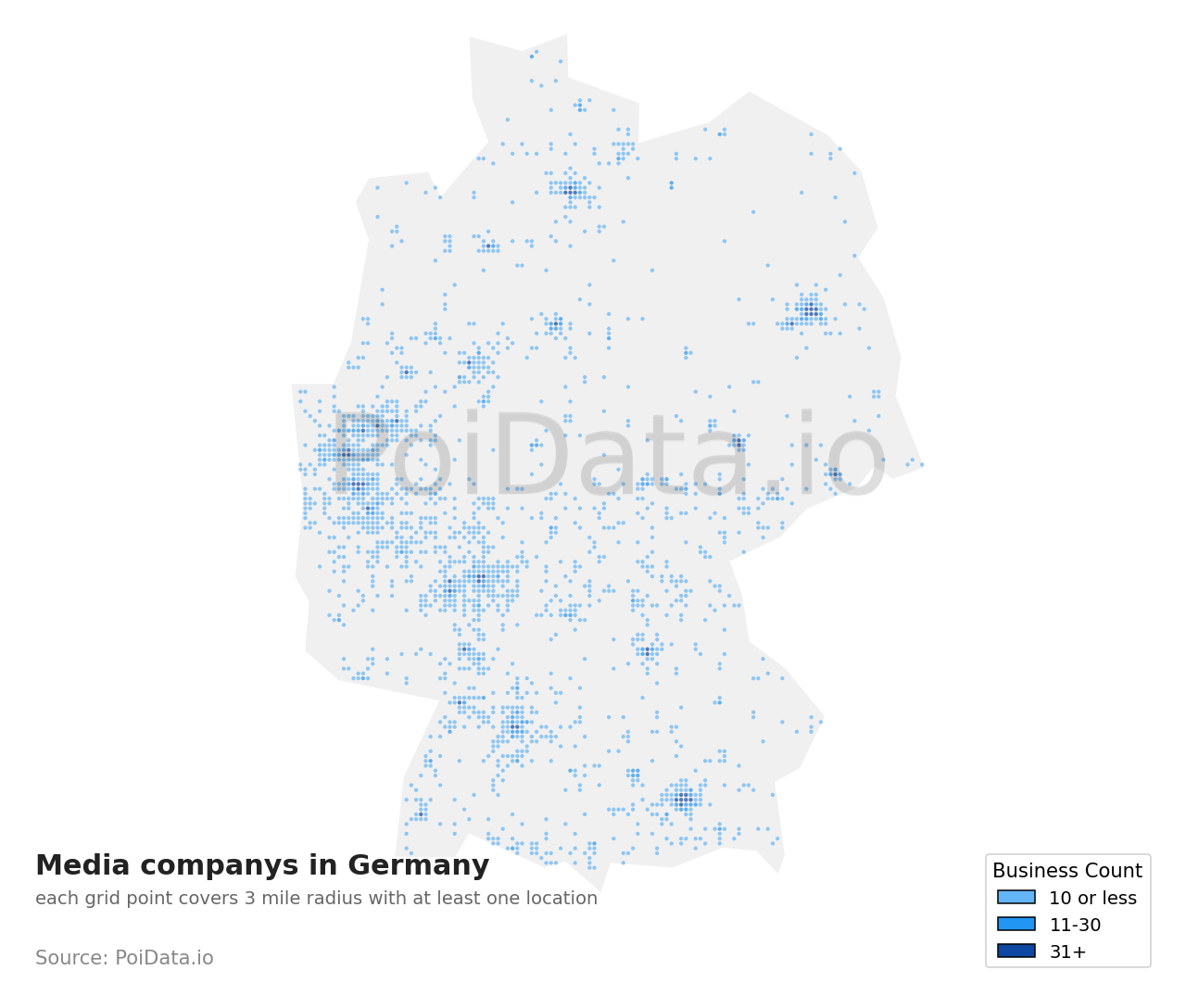 Media company density map for Germany