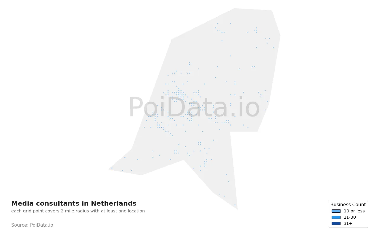 Media consultant density map for Netherlands