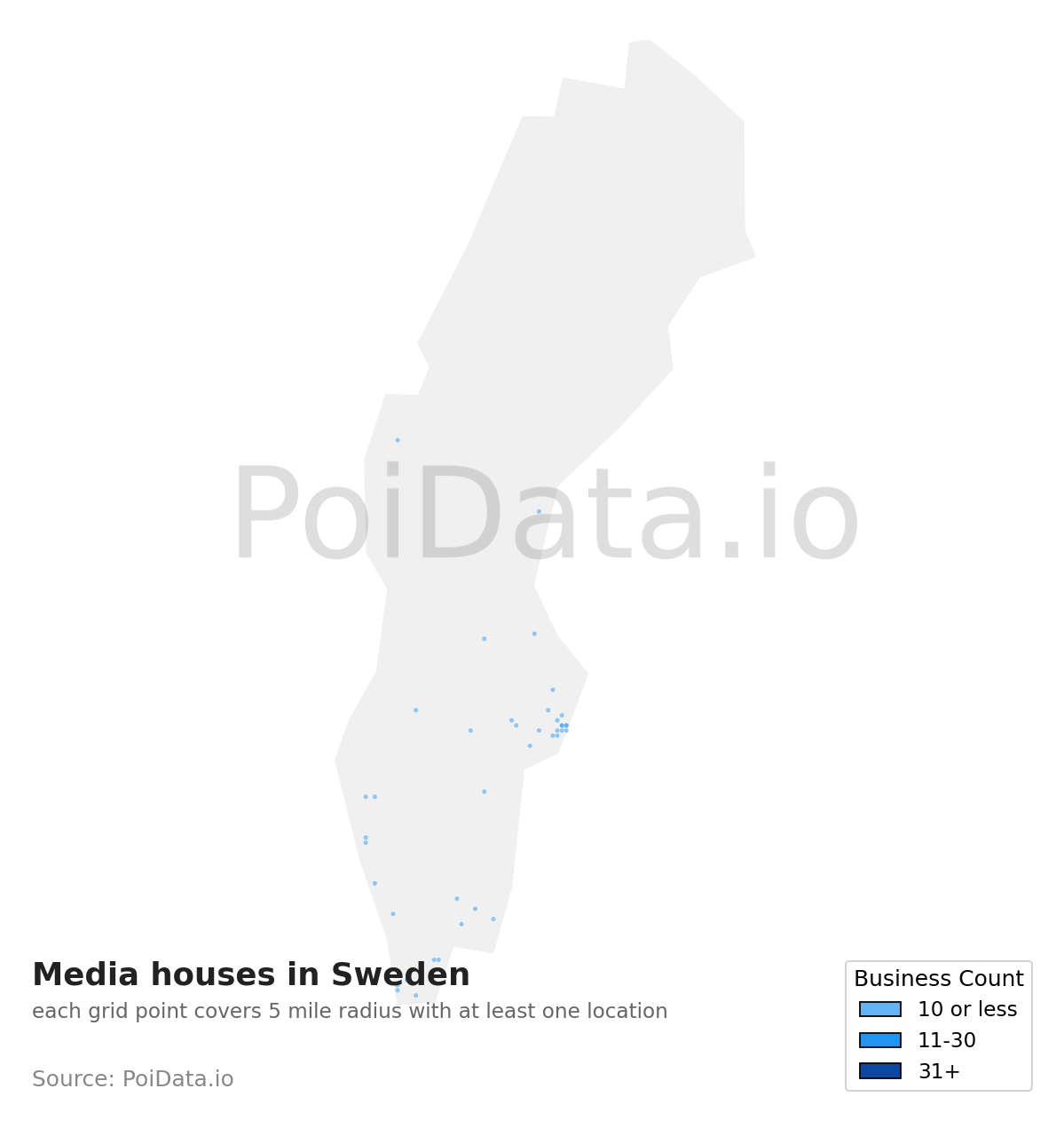 Media house density map for Sweden