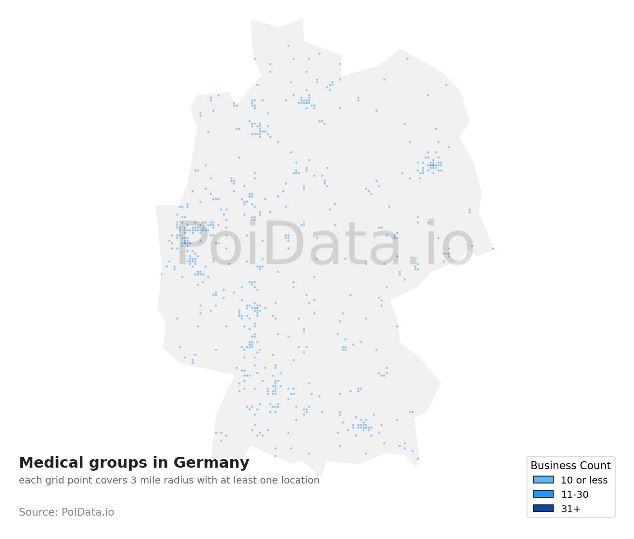 Medical group density map for Germany