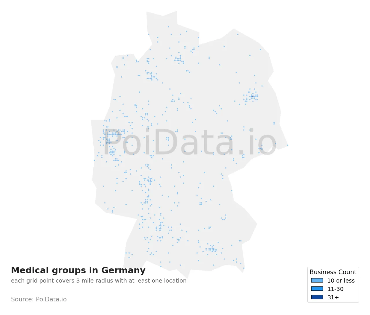 Medical group density map for Germany