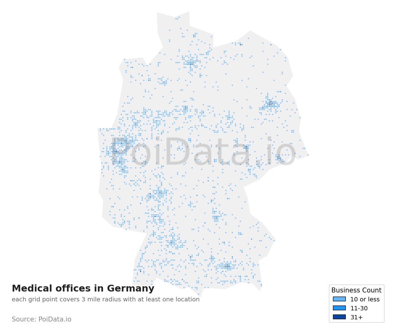 Medical office density map for Germany