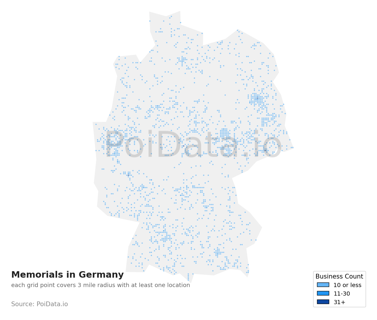 Memorial density map for Germany