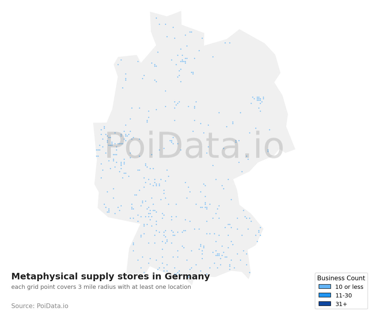 Metaphysical supply store density map for Germany