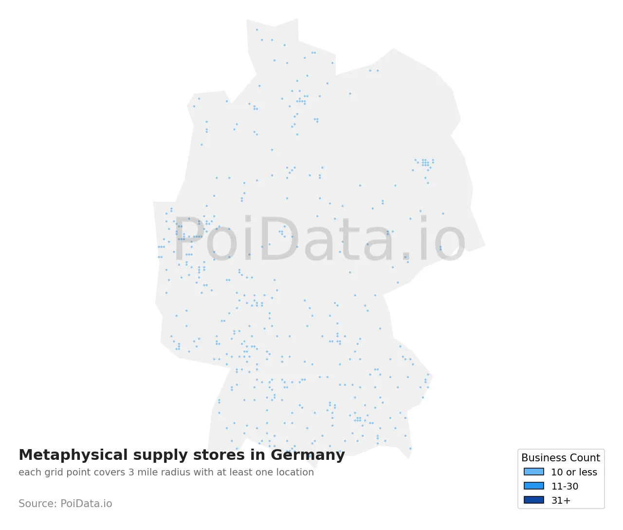 Metaphysical supply store density map for Germany