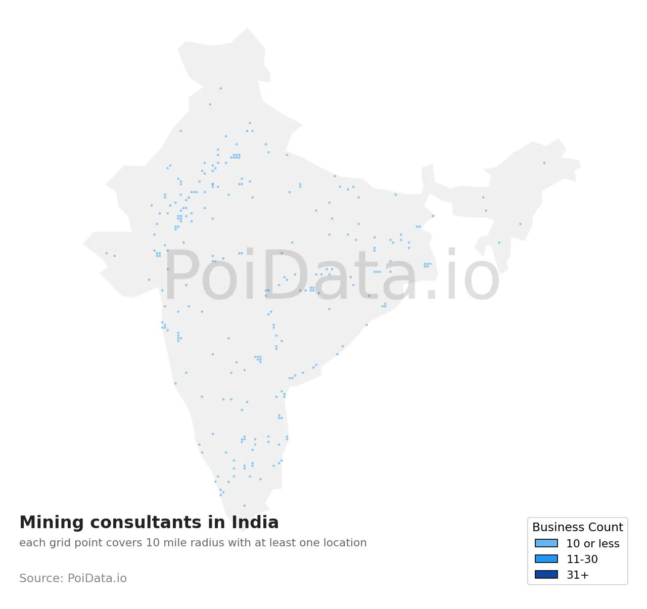Mining consultant density map for India