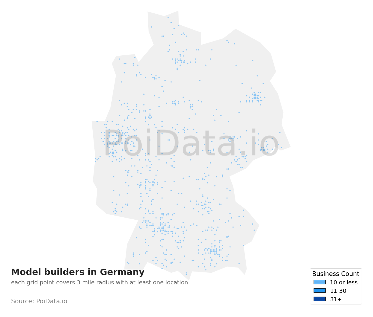 Model builder density map for Germany
