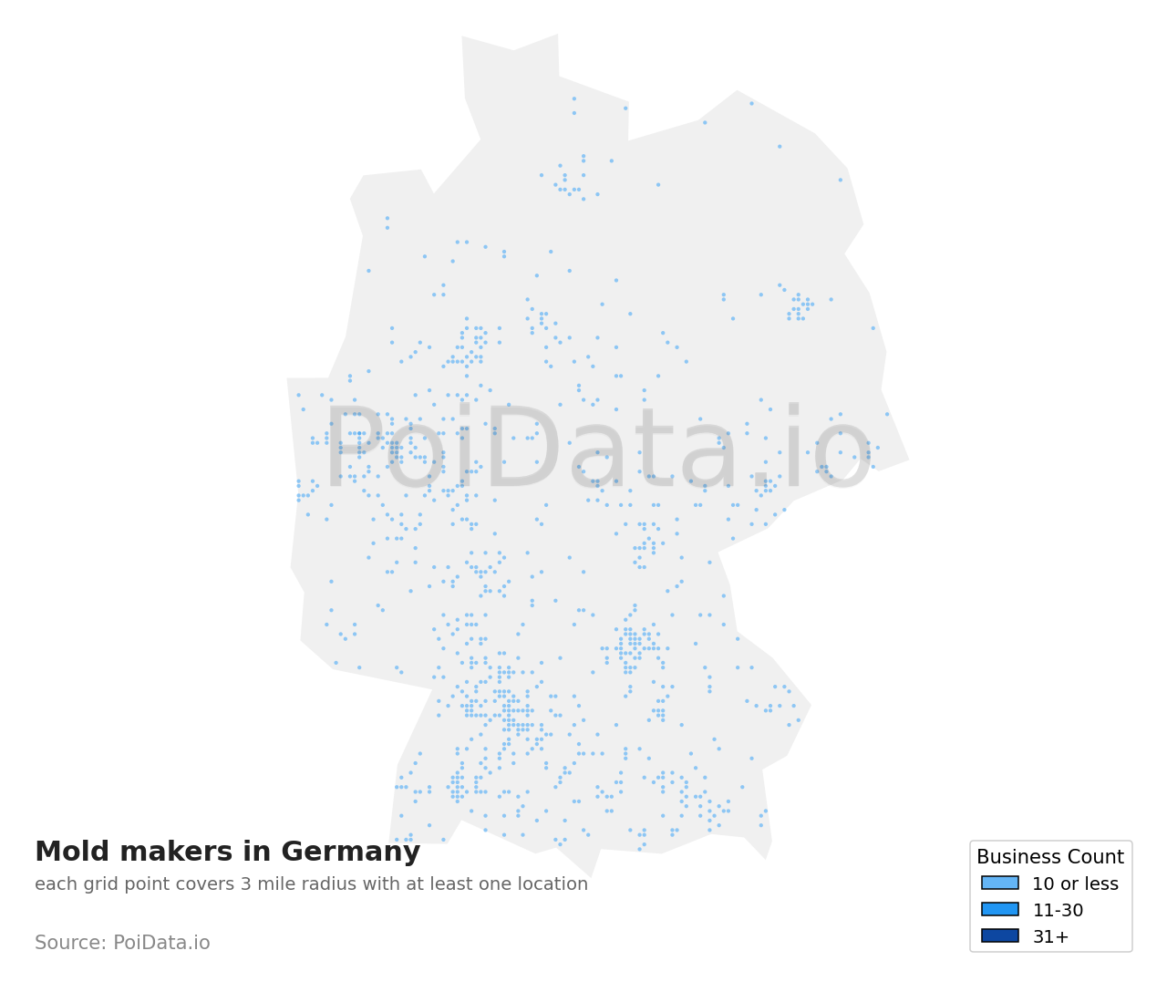 Mold maker density map for Germany