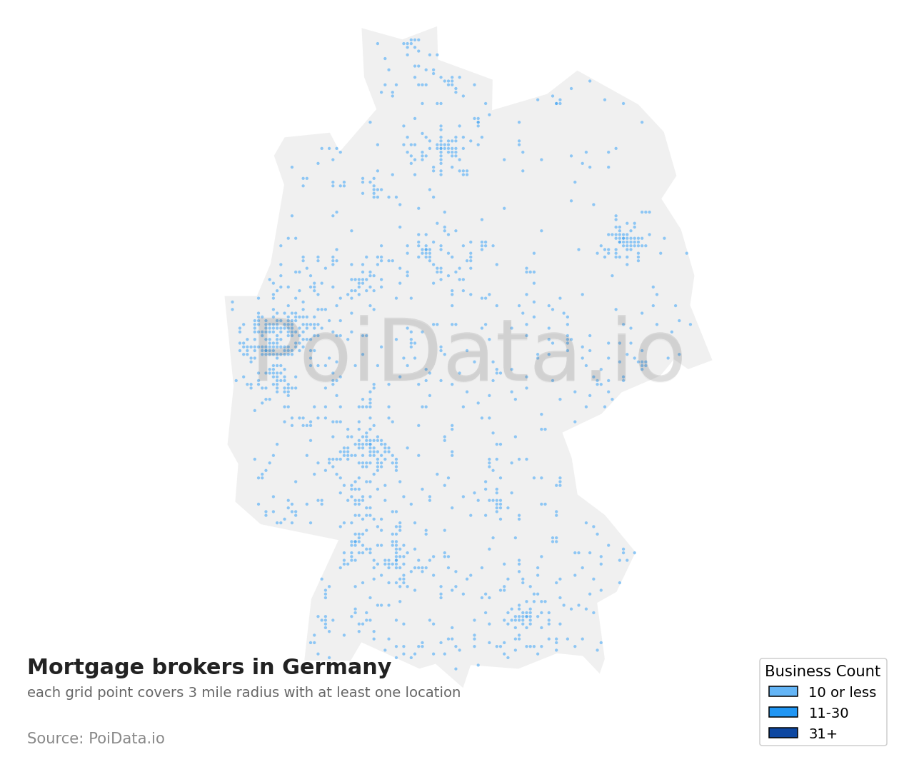 Mortgage broker density map for Germany