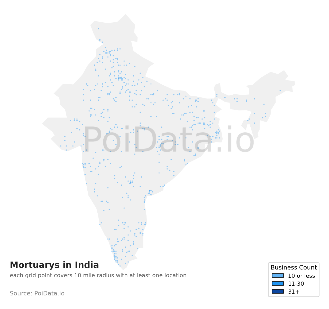 Mortuary density map for India