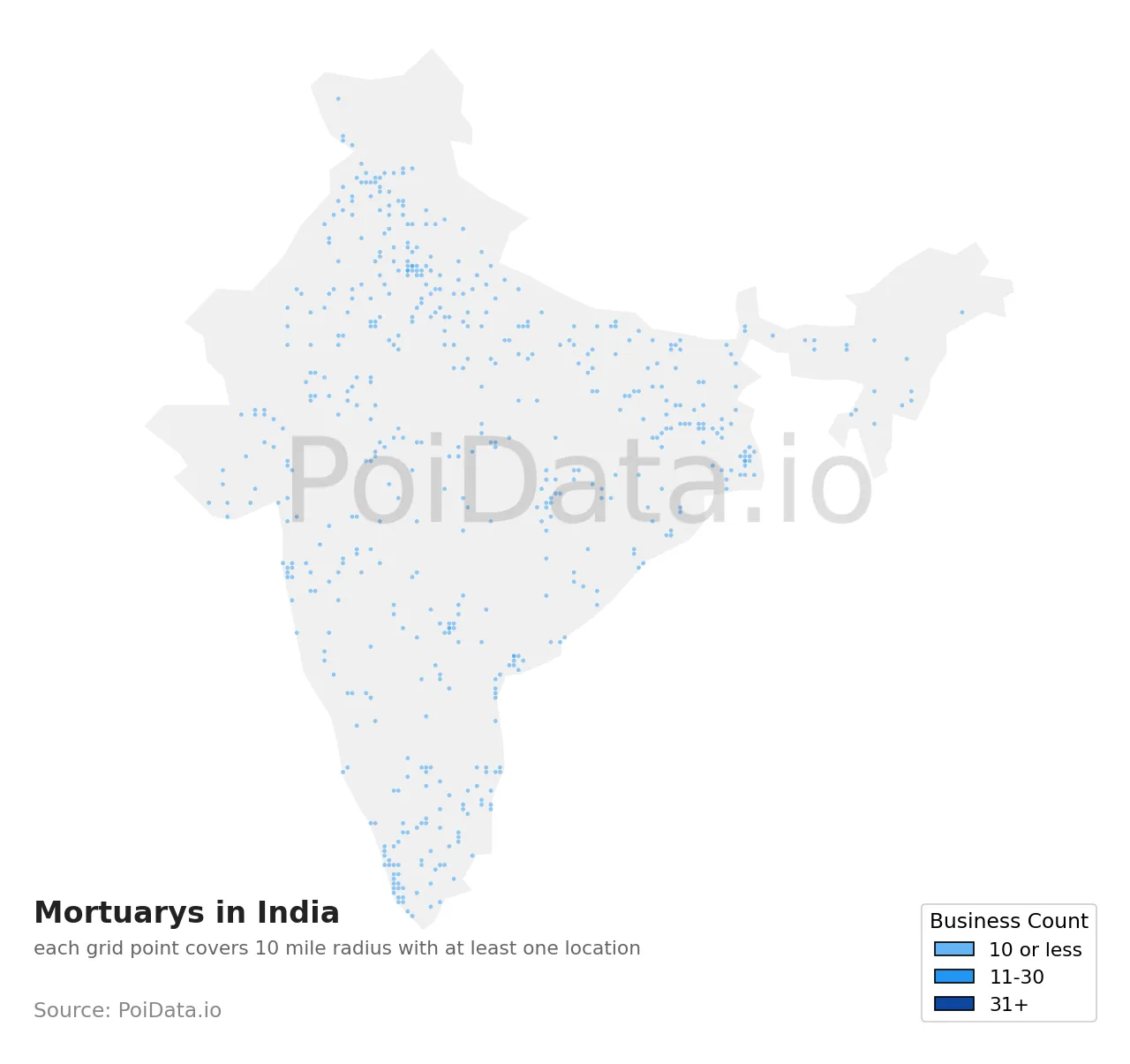 Mortuary density map for India