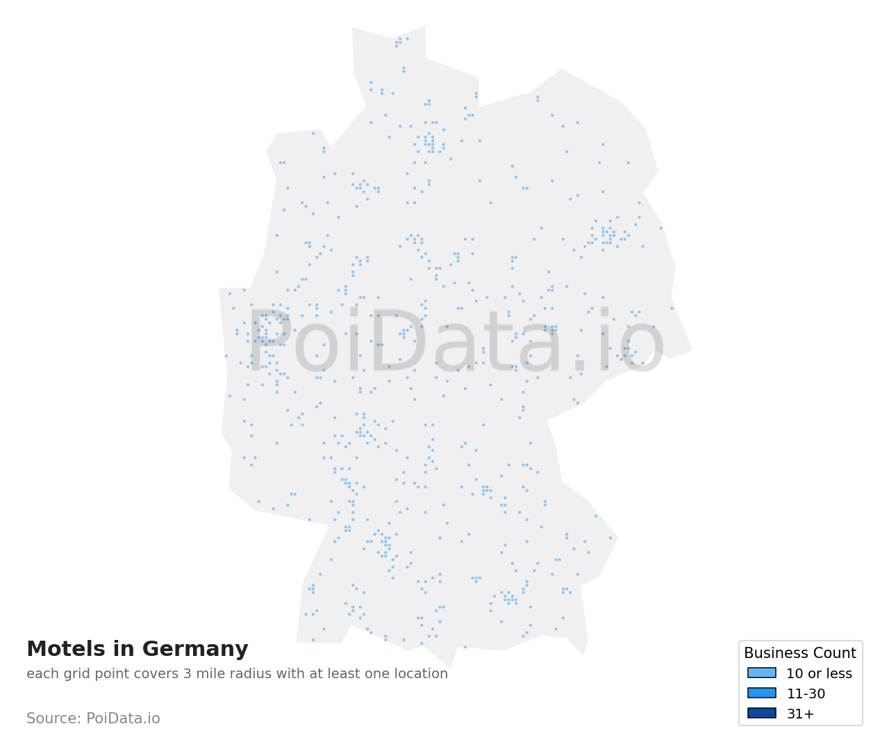 Motel density map for Germany