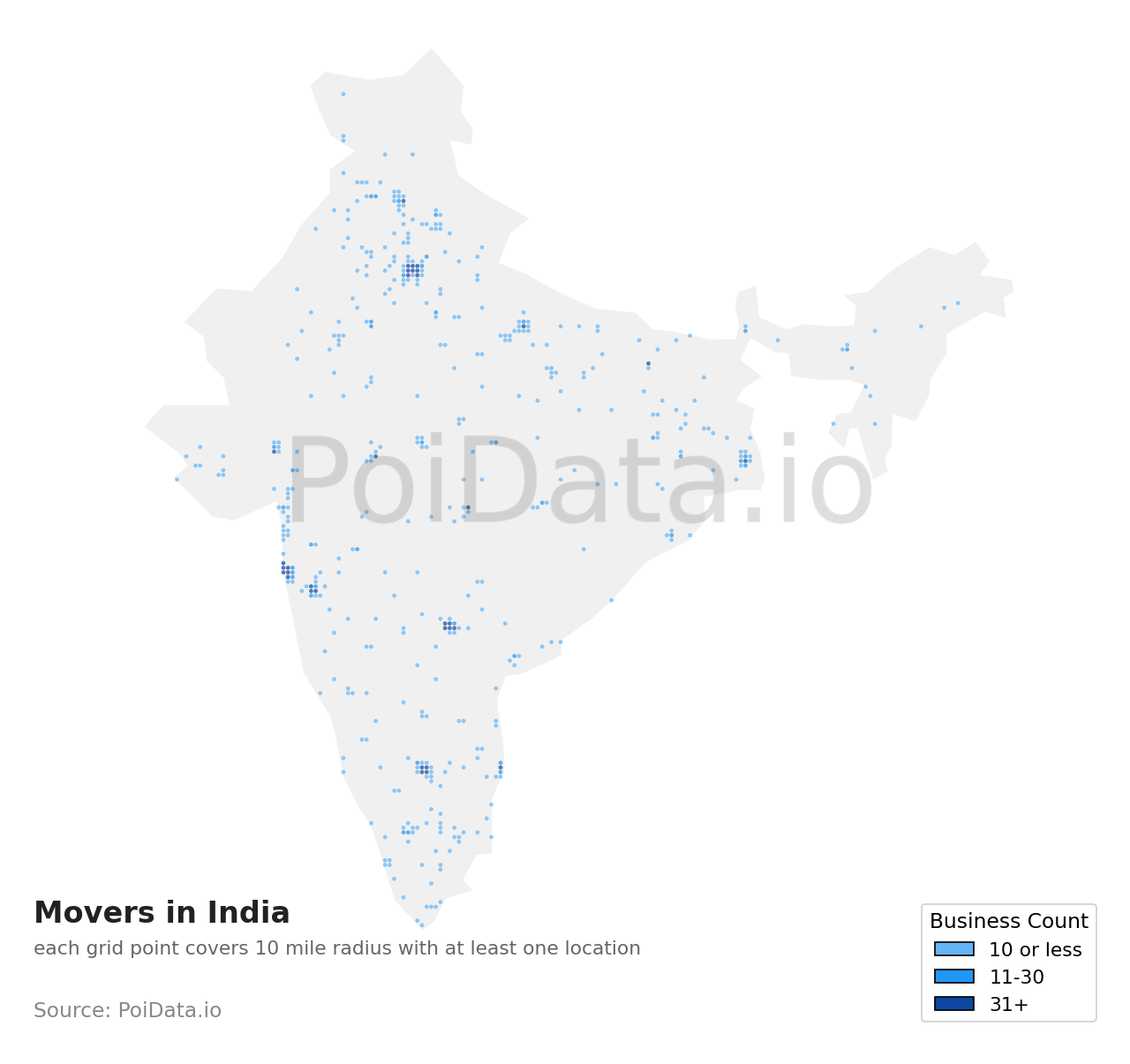 Mover density map for India