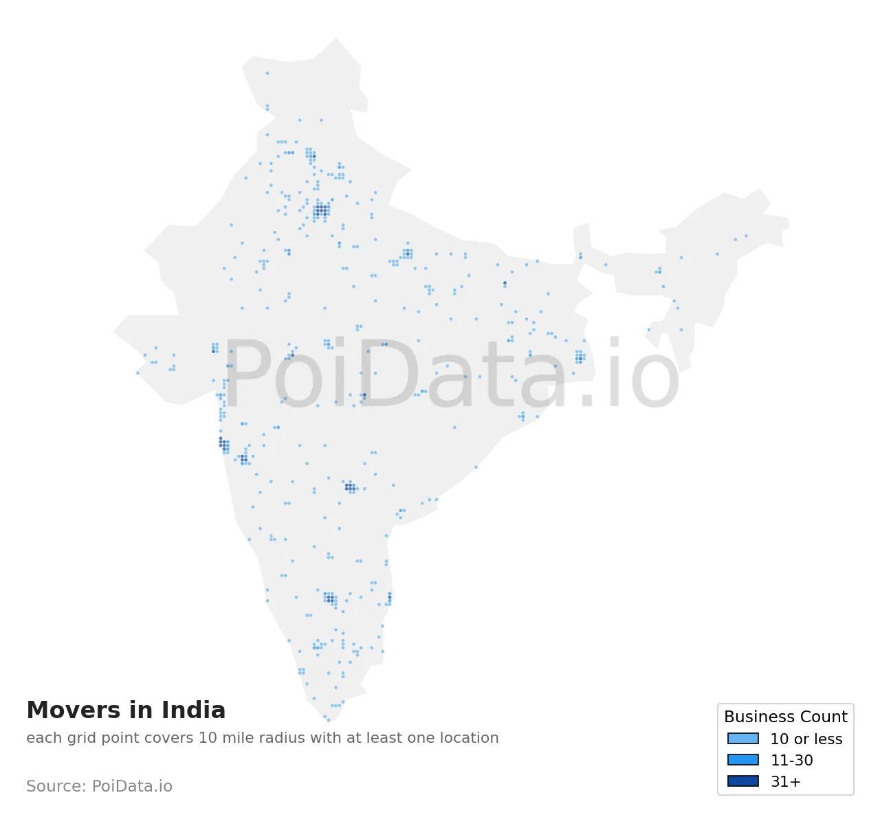 Mover density map for India
