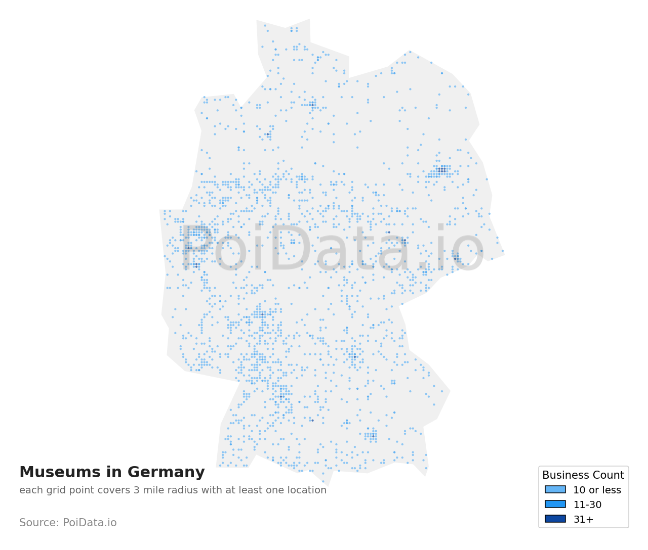 Museum density map for Germany