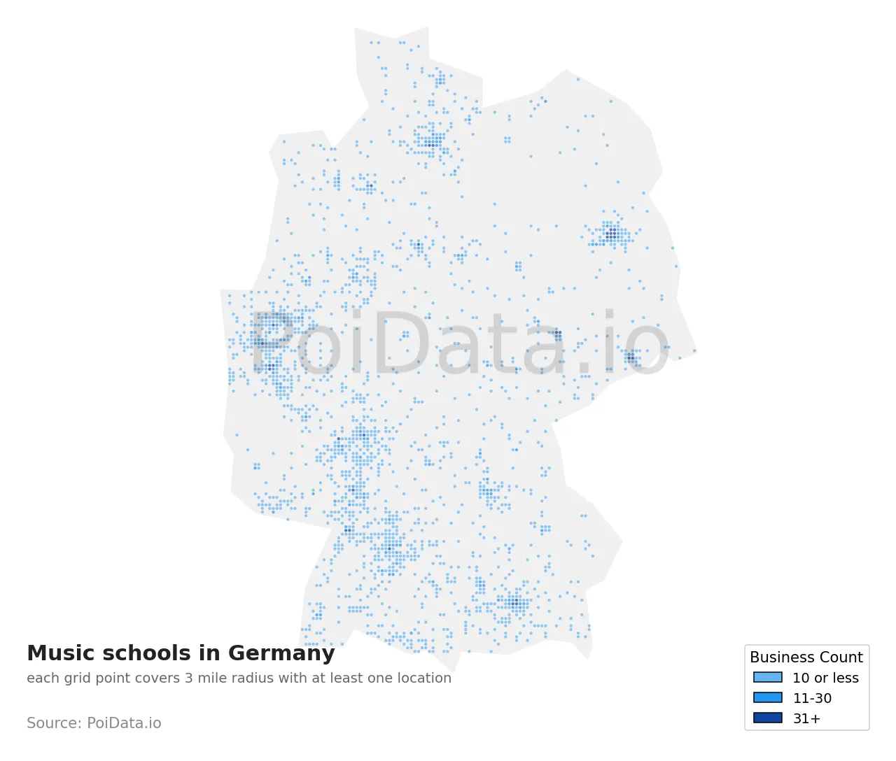 Music school density map for Germany