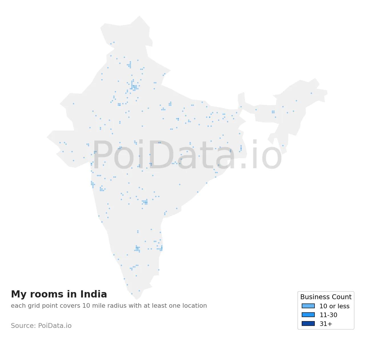 My room density map for India