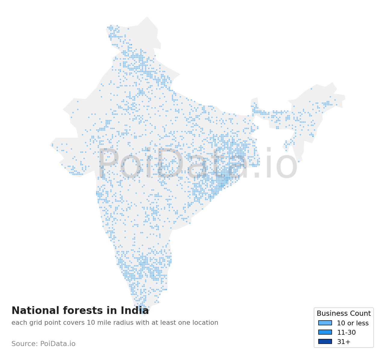 National forest density map for India